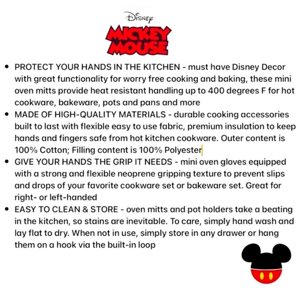 Disney 2 Pack Mickey Mouse Oversized Mini Mitts Christmas Lights MCM Retro Green - Picture 14 of 14